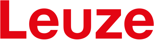 Roter Leuze-Schriftzug