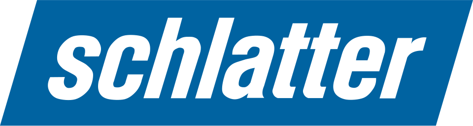 Vollst?ndiges blaues Schlatter-Wortzeichen mit wei?er Schrift